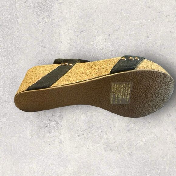 Justfab Good Times Only Women's Sandals Wedge Heel Black Size 10-BNIB - Picture 4 of 10
